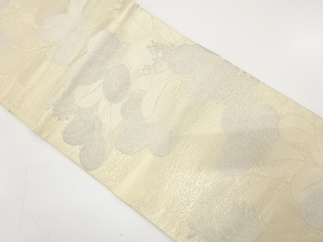 絽　萩模様織り出し　袋帯